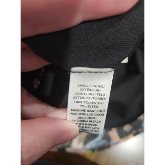 LOFT Womens 0 2 Petite Peacock Snow Bird Print Long Sleeve Dress Crew Neck - Picture 7 of 9